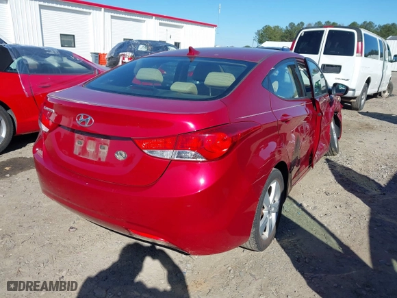 2012 Hyundai Elantra GLS with VIN KMHDH4AE8CU417385, listed as a IAAI auction lot 41866598 with 131,355 mi miles. Bid and sale history available at carsss.com. Image 4.