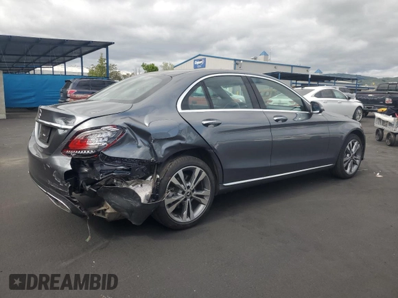 2019 Mercedes-Benz C 300 with VIN 55SWF8EB9KU291263, listed as a Copart auction lot 53549245 with 35,616 mi miles and Salvage Title. Bid and sale history available at carsss.com. Image 3.