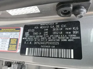 2023 Kia Rio S with VIN 3KPA24AD2PE603329, listed as a Copart auction lot 46631815 with 14,633 mi miles and Salvage Title. Bid and sale history available at carsss.com. Image 12.