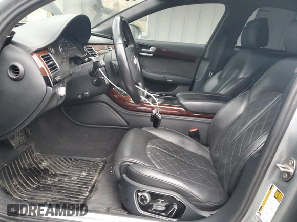 2013 Audi A8 L 4.0L with VIN WAUR2AFDXDN021378, listed as a Copart auction lot 50455095 with 110,722 mi miles and Salvage Title. Bid and sale history available at carsss.com. Image 7.