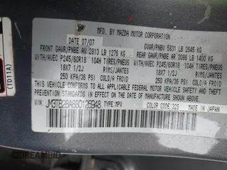 2008 Mazda CX-9 Sport with VIN JM3TB28A880126948, listed as a IAAI auction lot 41265062 with 140,550 mi miles and . Bid and sale history available at DreamBid. Image 9.