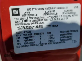 2006 Chevrolet Silverado 1500 LT1 with VIN 2GCEK13T561118618, listed as a Copart auction lot 53527915 with 121,597 mi miles and Salvage Title. Bid and sale history available at carsss.com. Image 12.