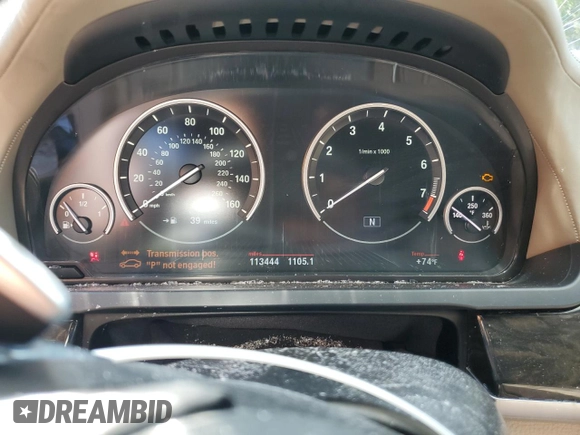 2013 BMW 7 Series 750Li xDrive with VIN WBAYF8C57DD140694, listed as a Copart auction lot 56983435 with 113,444 mi miles and Salvage title. Bid and sale history available at DreamBid. Image 9.