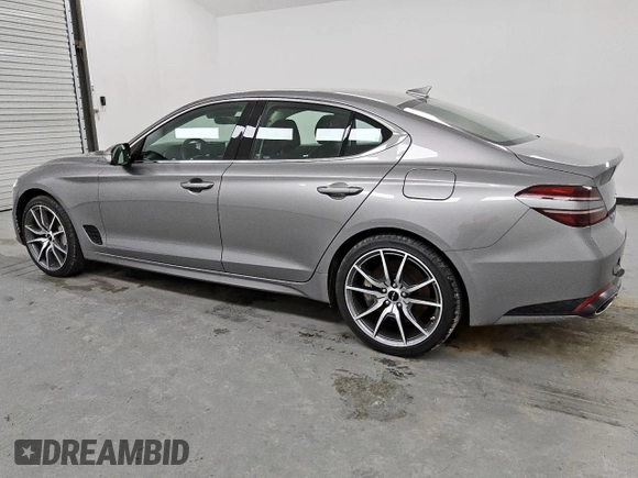 2025 Genesis G70 2.5T with VIN KMTG34SC2SU151097, listed as a Copart auction lot 60698895 with 10,345 mi miles and Clean title. Bid and sale history available at DreamBid. Image 2.