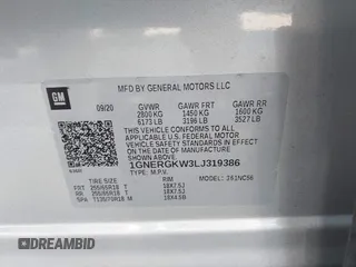 2020 Chevrolet Traverse LT Cloth z VIN 1GNERGKW3LJ319386, wystawiony jako IAAI lot #42308032 z przebiegiem 77 108 mil mil oraz . Historia ofert i sprzedaży dostępna na DreamBid. Obrazek 9.