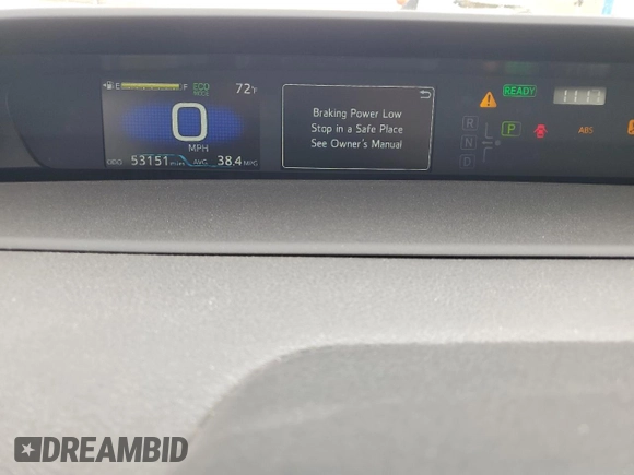 2021 Toyota Prius L Eco z VIN JTDKAMFU6M3140307, wystawiony jako Copart lot #58436795 z przebiegiem 53 151 mil mil oraz Szkoda całkowita • Salvage title. Historia ofert i sprzedaży dostępna na DreamBid. Obrazek 9.