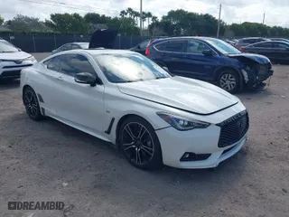 2018 Infiniti Q60 3.0t LUXE with VIN JN1EV7EK1JM342984, listed as a IAAI auction lot 41570887 with NaN miles. Bid and sale history available at carsss.com. Image 1.