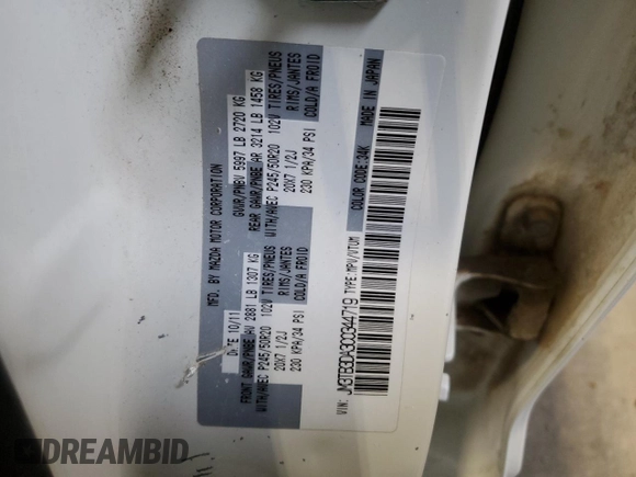 2012 Mazda CX-9 Grand Touring with VIN JM3TB3DA3C0344719, listed as a Copart auction lot 49253825 with 177,564 mi miles and Salvage Title. Bid and sale history available at carsss.com. Image 14.