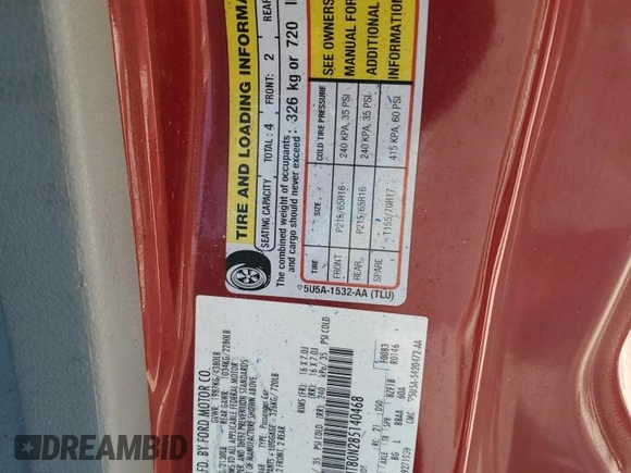 2008 Ford Mustang Deluxe with VIN 1ZVHT80N285140468, listed as a Copart auction lot 52972355 with 216,999 mi miles and Salvage title. Bid and sale history available at DreamBid. Image 13.