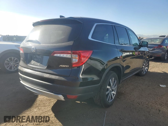 2021 Honda Pilot EX-L with VIN 5FNYF6H51MB088939, listed as a Copart auction lot 84930544 with 37,997 mi miles and Salvage Title. Bid and sale history available at DreamBid. Image 3.