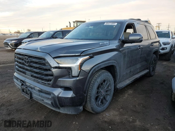 2023 Toyota Sequoia SR5 with VIN 7SVAAABA6PX016515, listed as a Copart auction lot 88431885 with 27,438 mi miles and Salvage Title. Bid and sale history available at carsss.com. Image 1.