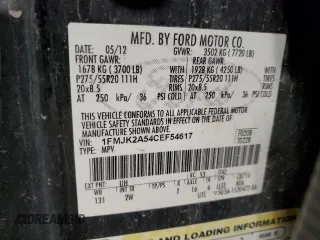 2012 Ford Expedition Max Limited с VIN 1FMJK2A54CEF54617, выставлен на аукционе Copart как лот 45192865 с пробегом 189 493 миль миль и Списание • Salvage title. История ставок и продаж доступна на DreamBid. Изображение 13.