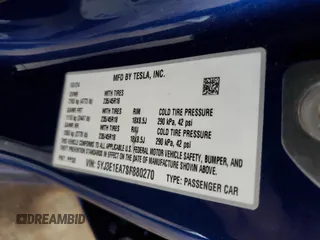 2025 Tesla Model 3 Long Range with VIN 5YJ3E1EA7SF880270, listed as a Copart auction lot 49733925 with 7,542 mi miles and Salvage Title. Bid and sale history available at DreamBid. Image 12.