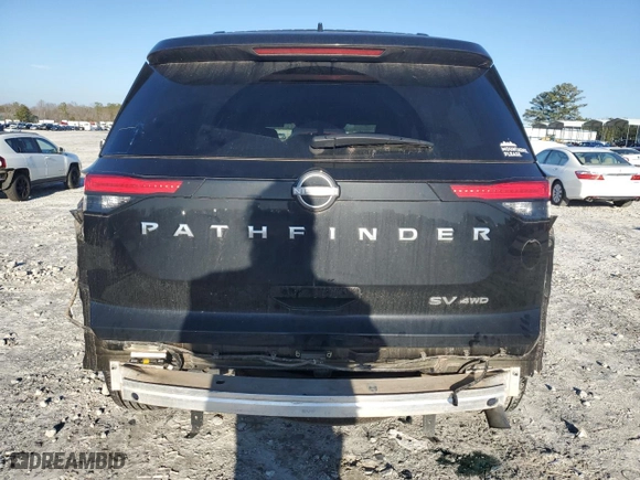 2023 Nissan Pathfinder SV with VIN 5N1DR3BC6PC231683, listed as a Copart auction lot 44133005 with 33,994 mi miles and Salvage Title. Bid and sale history available at carsss.com. Image 6.