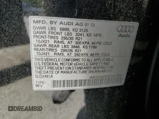 2013 Audi Q7 S line Prestige с VIN WA1DGAFE6DD010580, выставлен на аукционе Copart как лот 55245265 с пробегом 138 382 миль миль и Чистый • Clean title. История ставок и продаж доступна на DreamBid. Изображение 12.