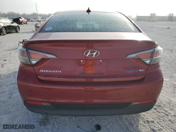 2016 Hyundai Sonata Hybrid SE with VIN KMHE24L16GA024377, listed as a Copart auction lot 44465865 with 0 mi miles and Salvage Title. Bid and sale history available at carsss.com. Image 6.