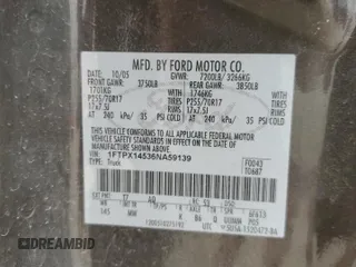 2006 Ford F-150 XLT with VIN 1FTPX14536NA59139, listed as a Copart auction lot 85253324 with 232,368 mi miles and Salvage title. Bid and sale history available at DreamBid. Image 13.