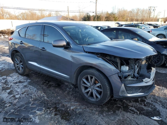 2020 Acura RDX w/Technology Pkg with VIN 5J8TC2H58LL009615, listed as a Copart auction lot 45537435 with 0 mi miles and Salvage Title. Bid and sale history available at carsss.com. Image 4.