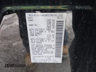 2023 Nissan Murano SV z VIN 5N1AZ2BS3PC137071, wystawiony jako IAAI lot #41479382 z przebiegiem 16 457 mil mil oraz . Historia ofert i sprzedaży dostępna na DreamBid. Obrazek 9.