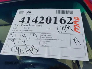 2010 BMW 3 Series 328i with VIN WBAPH5G57ANM70906, listed as a IAAI auction lot 41420162 with 128,193 mi miles and . Bid and sale history available at DreamBid. Image 16.