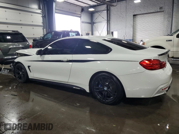 2014 BMW 4 Series 435i with VIN WBA3R1C52EK192076, listed as a Copart auction lot 60098595 with 89,504 mi miles and Salvage title. Bid and sale history available at DreamBid. Image 2.