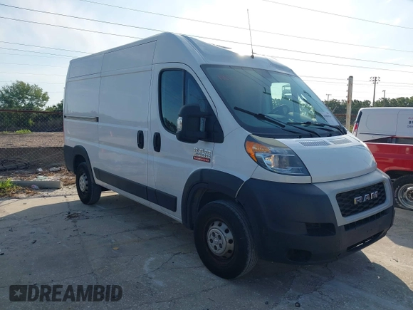 2019 Ram ProMaster Cargo with VIN 3C6TRVCG7KE502322, listed as a IAAI auction lot 41863824 with 355,881 mi miles and . Bid and sale history available at DreamBid. Image 1.