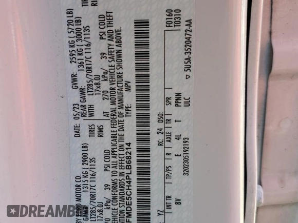 2023 Ford Bronco with VIN 1FMDE5CH4PLB68214, listed as a Copart auction lot 80103624 with 15,189 mi miles and Salvage Title. Bid and sale history available at carsss.com. Image 14.