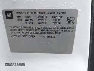 2016 Chevrolet Impala LS with VIN 2G1WA5E30G1188064, listed as a IAAI auction lot 42393933 with 135,978 mi miles and . Bid and sale history available at DreamBid. Image 9.