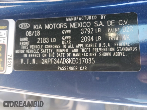 2019 Kia Forte S with VIN 3KPF34AD8KE017035, listed as a Copart auction lot 52567645 with 91,604 mi miles and Clean Title. Bid and sale history available at carsss.com. Image 12.
