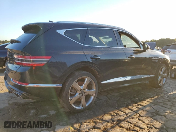 2022 Genesis GV80 with VIN KMUHCESC4NU080544, listed as a Copart auction lot 74490614 with 27,720 mi miles and Salvage title. Bid and sale history available at DreamBid. Image 3.