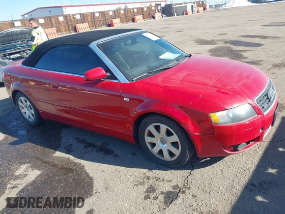 2005 Audi A4 3.0L with VIN WAUDT48HX5K003992, listed as a IAAI auction lot 41457976 with 129,271 mi miles. Bid and sale history available at carsss.com. Image 1.