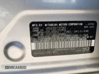 2022 Mitsubishi Outlander Sport ES with VIN JA4ARUAU8NU013527, listed as a Copart auction lot 59318842 with 19,893 mi miles. Bid and sale history available at carsss.com. Image 10.