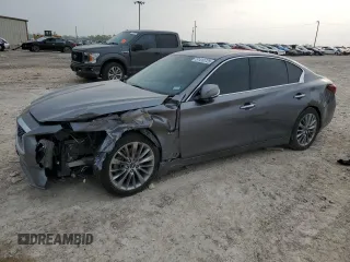 2019 Infiniti Q50 Luxe z VIN JN1EV7AP5KM511231, wystawiony jako Copart lot #51410725 z przebiegiem 88 190 mil mil oraz Szkody całkowita. Historia ofert i sprzedaży dostępna na DreamBid. Obrazek 1.