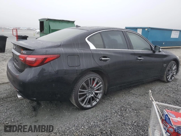2020 Infiniti Q50 Red Sport 400 with VIN JN1FV7AR1LM660226, listed as a Copart auction lot 79698594 with 37,246 mi miles and Salvage Title. Bid and sale history available at carsss.com. Image 3.