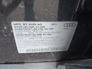 2021 Audi Q5 Premium with VIN WA1AAAFY8M2119097, listed as a IAAI auction lot 40308722 with 57,666 mi miles. Bid and sale history available at carsss.com. Image 9.