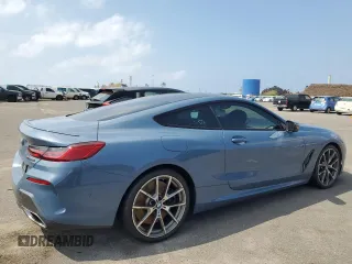 2019 BMW 8 Series M850i xDrive with VIN WBABC4C54KBU95807, listed as a Copart auction lot 45245555 with 33,201 mi miles and Salvage Title. Bid and sale history available at carsss.com. Image 3.