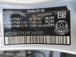 2009 Mercedes-Benz C 63 AMG with VIN WDDGF77X29F346320, listed as a Copart auction lot 49791625 with 143,218 mi miles and Salvage Title. Bid and sale history available at DreamBid. Image 12.