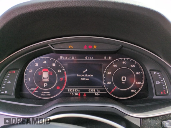 2017 Audi Q7 Premium Plus with VIN WA1LAAF74HD014776, listed as a Copart auction lot 57088365 with 152,853 mi miles and Salvage title. Bid and sale history available at DreamBid. Image 9.