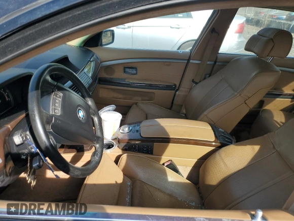 2008 BMW 7 Series 750Li with VIN WBAHN83588DT83469, listed as a Copart auction lot 53639225 with Not Provided miles and Salvage Title. Bid and sale history available at DreamBid. Image 7.