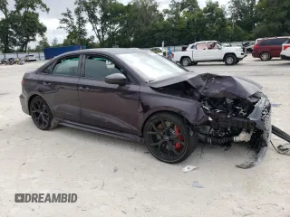 2024 Audi RS 3 with VIN WUAG4DGY6RA907285, listed as a Copart auction lot 59847024 with 636 mi miles and Non repairable. Bid and sale history available at DreamBid. Image 4.