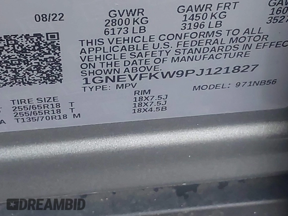 2023 Chevrolet Traverse LS with VIN 1GNEVFKW9PJ121827, listed as a IAAI auction lot 41117831 with 20,944 mi miles. Bid and sale history available at carsss.com. Image 9.