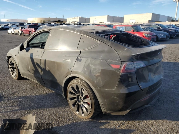 2023 Tesla Model Y Performance with VIN 7SAYGDEF5PF966796, listed as a Copart auction lot 88097325 with 6,927 mi miles and Salvage Title. Bid and sale history available at DreamBid. Image 2.