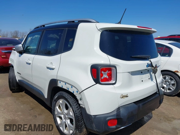 2016 Jeep Renegade Limited with VIN ZACCJADT5GPE29952, listed as a IAAI auction lot 42023127 with 57,669 mi miles and . Bid and sale history available at DreamBid. Image 3.