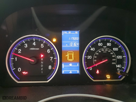 2010 Honda CR-V LX with VIN 5J6RE4H34AL067032, listed as a Copart auction lot 42517055 with 117,593 mi miles and Salvage Title. Bid and sale history available at carsss.com. Image 9.