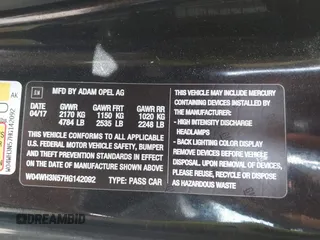 2017 Buick Cascada Premium with VIN W04WH3N57HG142092, listed as a IAAI auction lot 41912901 with 59,486 mi miles and . Bid and sale history available at DreamBid. Image 9.