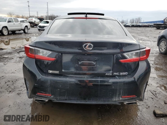 2015 Lexus RC 350 with VIN JTHSE5BC6F5001422, listed as a Copart auction lot 47734105 with 198,584 mi miles and Salvage Title. Bid and sale history available at carsss.com. Image 6.