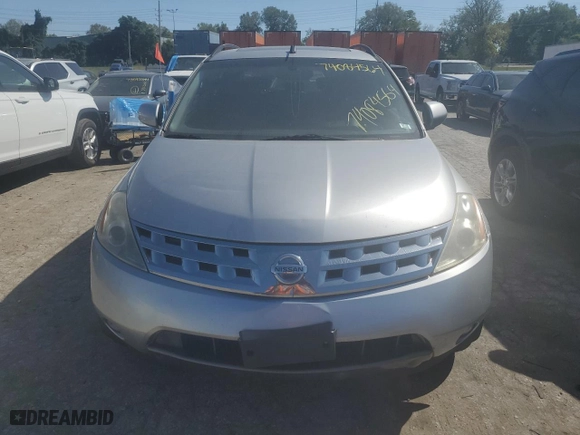 2003 Nissan Murano SE with VIN JN8AZ08W43W223179, listed as a Copart auction lot 74084564 with 150,827 mi miles and Clean Title. Bid and sale history available at carsss.com. Image 5.