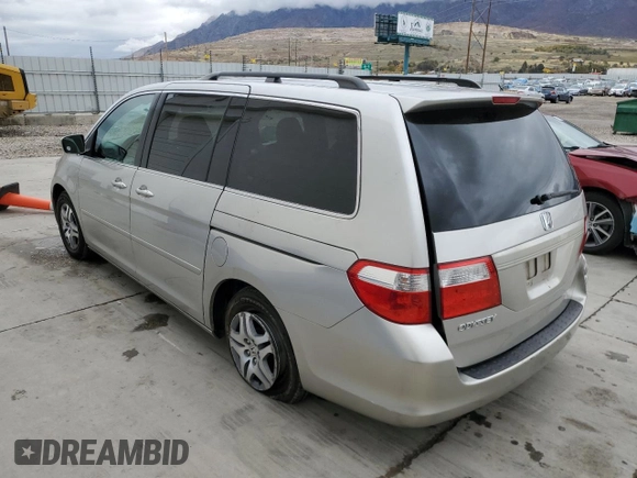 2007 Honda Odyssey EX-L with VIN 5FNRL386X7B414343, listed as a Copart auction lot 75622633 with 197,176 mi miles and Salvage Title. Bid and sale history available at carsss.com. Image 2.