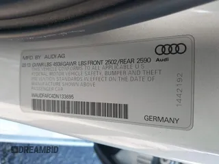 2013 Audi A6 Premium Plus with VIN WAUDFAFC4DN133695, listed as a IAAI auction lot 41174136 with Not provided miles and . Bid and sale history available at DreamBid. Image 9.
