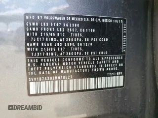 2018 Volkswagen Tiguan S z VIN 3VV1B7AX0JM068527, wystawiony jako Copart lot #51419805 z przebiegiem 86 169 mil mil oraz Szkoda całkowita • Salvage title. Historia ofert i sprzedaży dostępna na DreamBid. Obrazek 13.